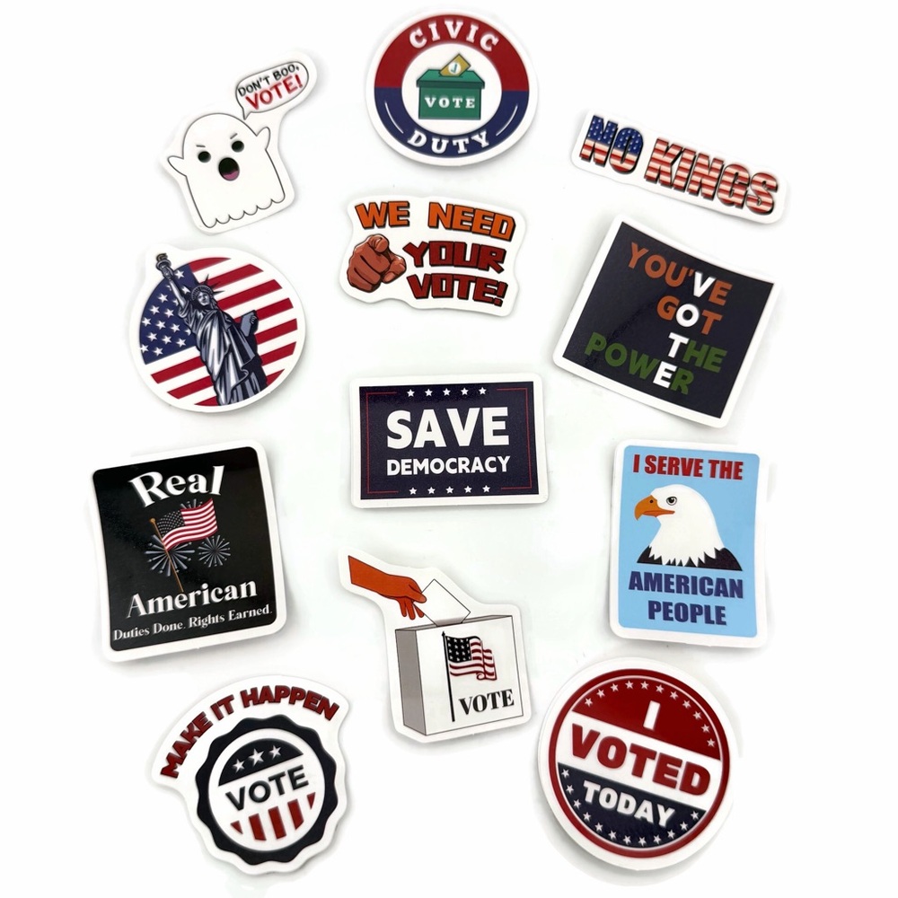 Patriotic Democracy Stickers - Lot of 12